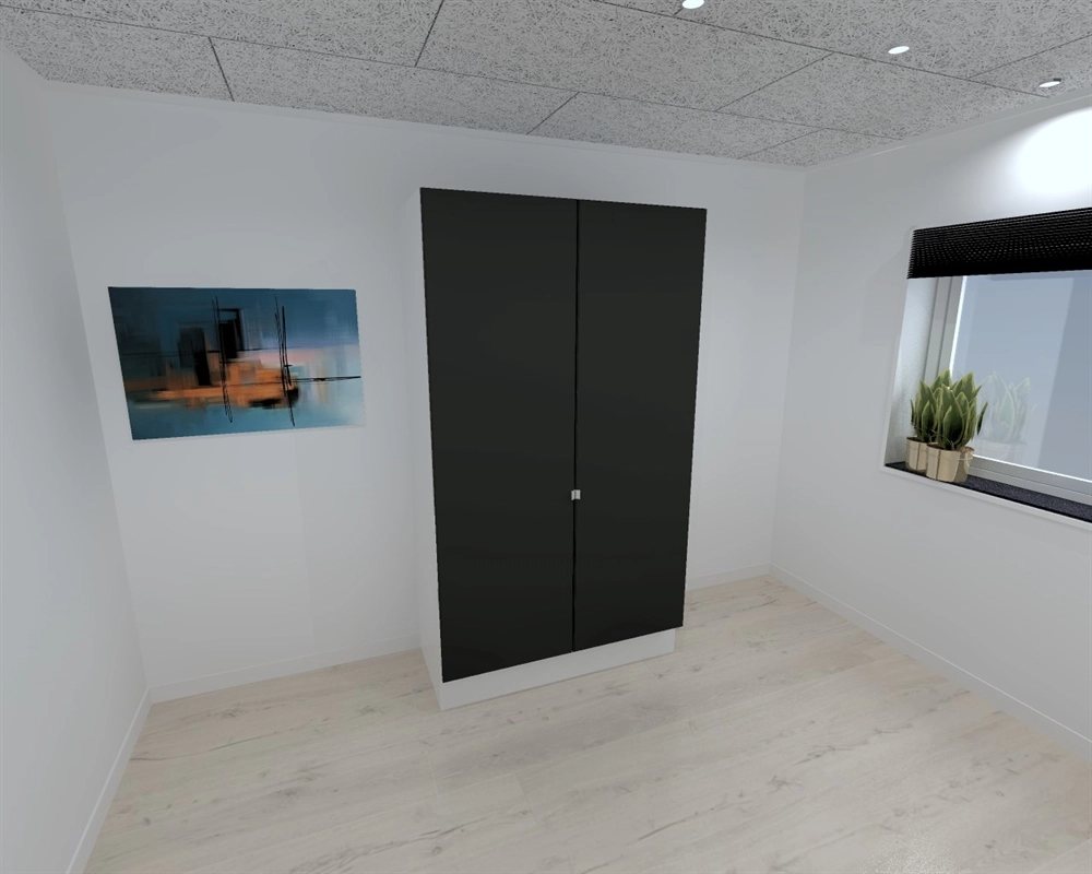 Kitchn Garderobeskap med 2 dører i svart 120 cm fra Kitchn med Phoenix Svart front